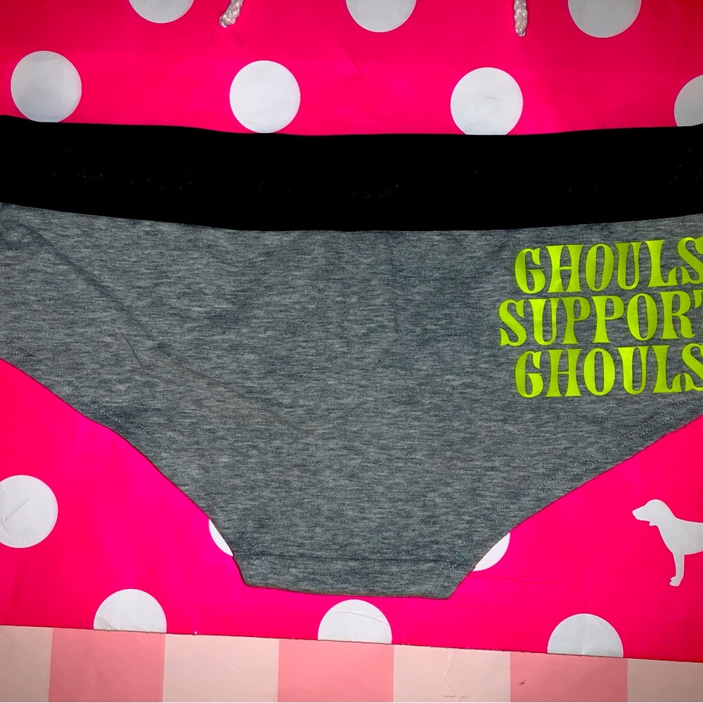 NEW VS PINK Size MEDIUM 2021 Halloween Glow in the Dark Logo Hipster Panty.